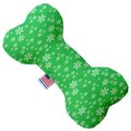 Mirage Pet Products 8 in. Snowflakes Bone Dog Toy with Free StuffingGreen & White 1398-SFTYBN8